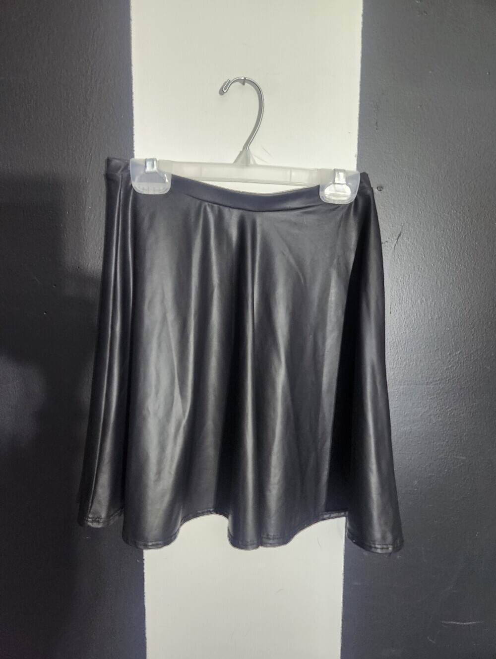Wetlook Faux Leather A-Line Skirt